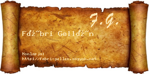 Fábri Gellén névjegykártya